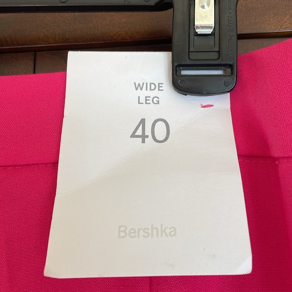 NWT Bershka Wide Leg Hot Pink Trouser Pants EU40 US8 - Picture 8 of 10